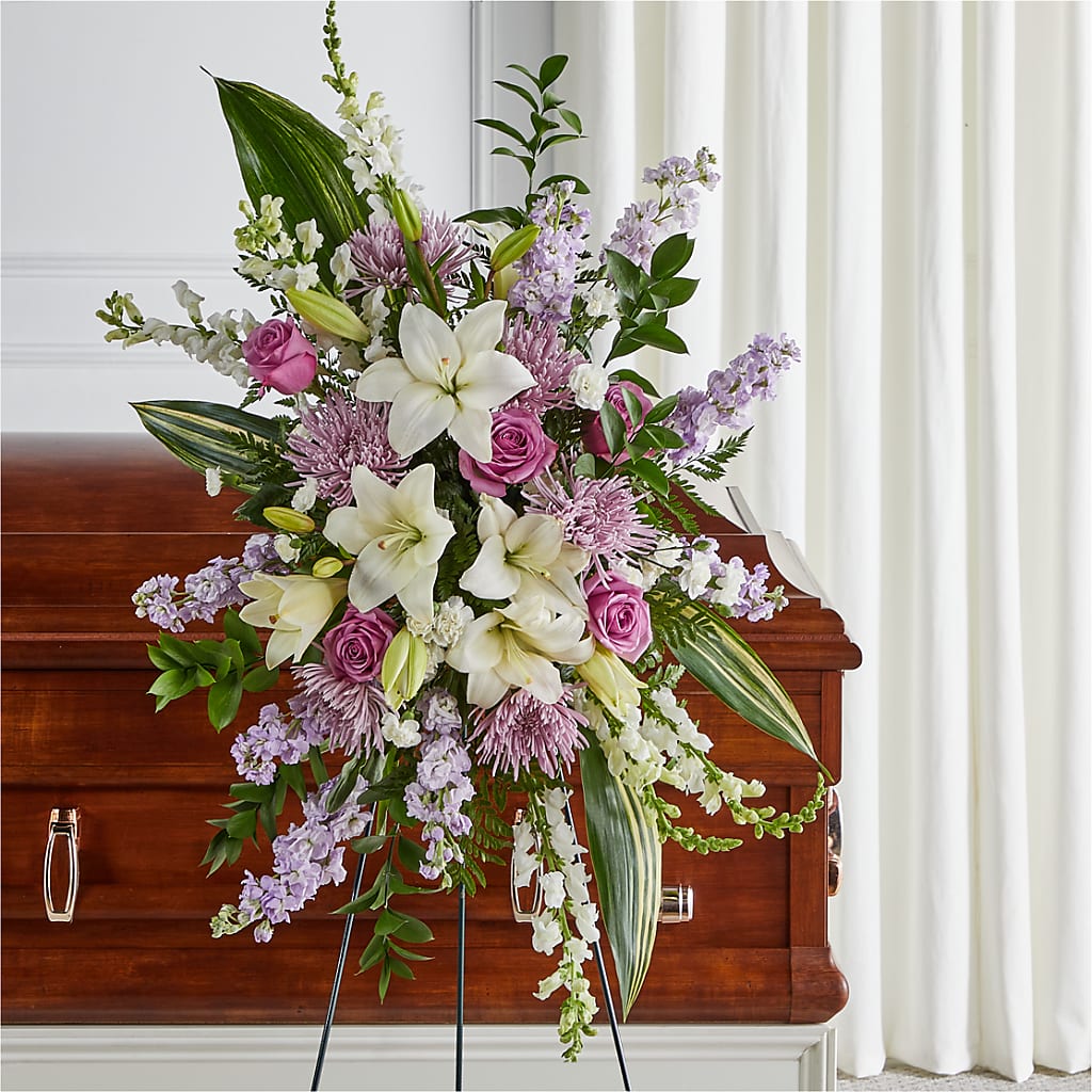 Grateful Hearts Standing Spray – Gibsonia Flowers, Lakeland FL