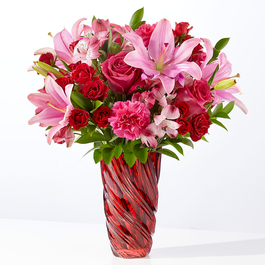 In Love Bouquet with Luxe Swirl Vase