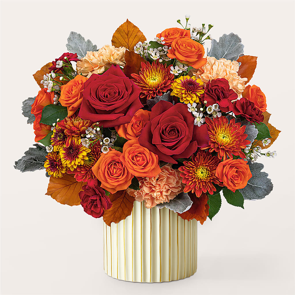 Merlot Bouquet with Ivory Vase –  Gibsonia Flowers, Lakeland FL