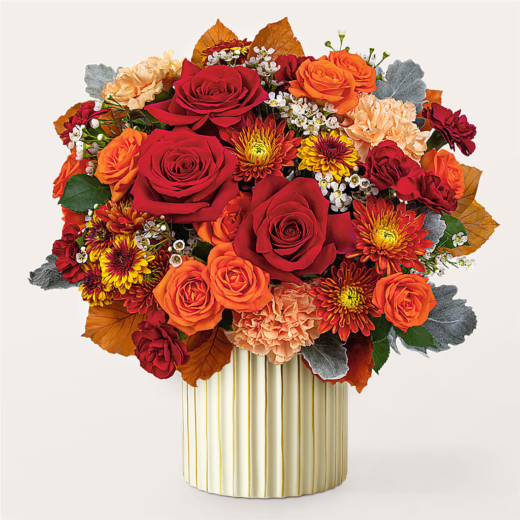 Merlot Bouquet with Ivory Vase –  Gibsonia Flowers, Lakeland FL