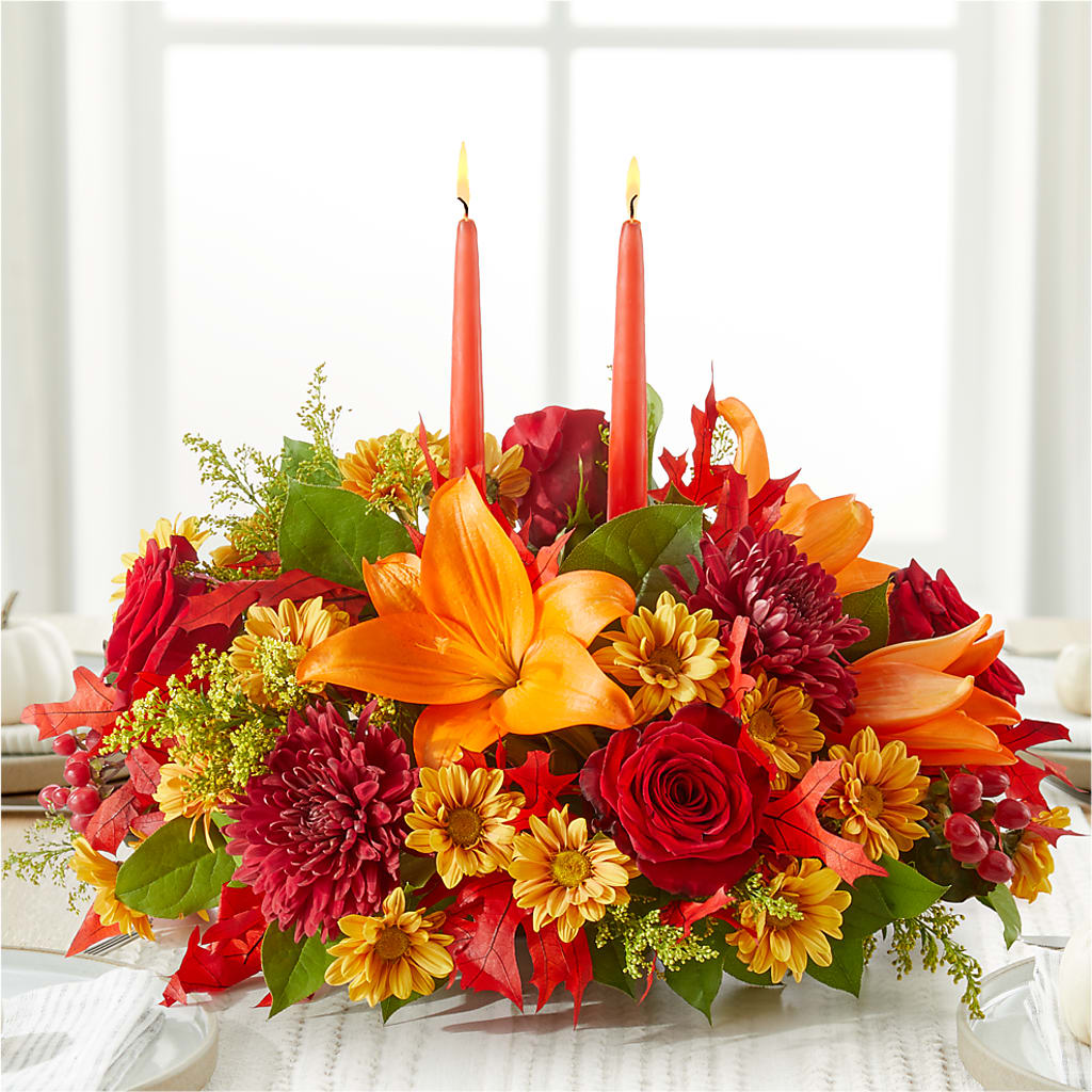 Autumn's Embrace Centerpiece –  Gibsonia Flowers, Lakeland FL