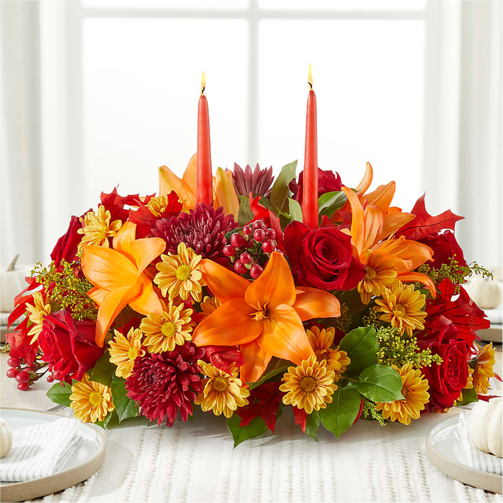 Autumn's Embrace Centerpiece –  Gibsonia Flowers, Lakeland FL
