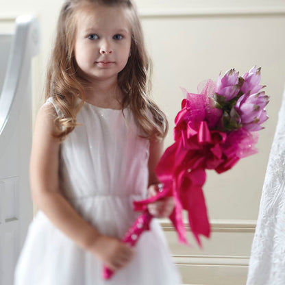 Sparkle Pink Flower Girl Bouquet –  Gibsonia Flowers, Lakeland FL